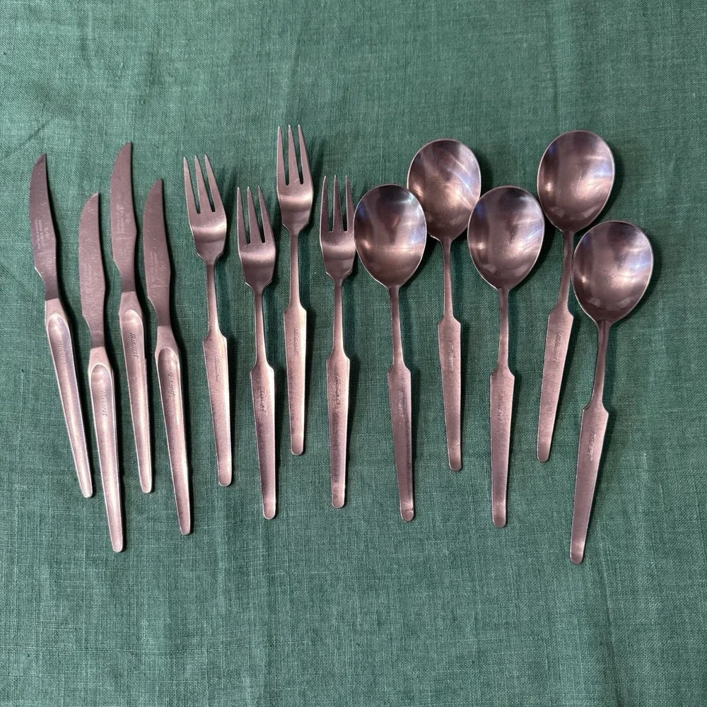 Vintage Joseph Rodgers MINARET Stainless Cutlery Set of‎ 13 piece